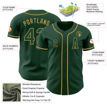 Laden Sie das Bild in den Galerie-Viewer, Custom Green Old Gold Authentic Baseball Jersey
