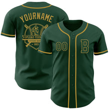 Laden Sie das Bild in den Galerie-Viewer, Custom Green Old Gold Authentic Baseball Jersey