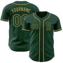 Laden Sie das Bild in den Galerie-Viewer, Custom Green Old Gold Authentic Baseball Jersey