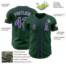 Laden Sie das Bild in den Galerie-Viewer, Custom Green Purple-White Authentic Baseball Jersey