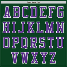 Laden Sie das Bild in den Galerie-Viewer, Custom Green Purple-White Authentic Baseball Jersey