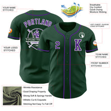 Laden Sie das Bild in den Galerie-Viewer, Custom Green Purple-White Authentic Baseball Jersey