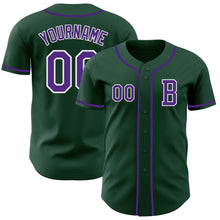 Laden Sie das Bild in den Galerie-Viewer, Custom Green Purple-White Authentic Baseball Jersey