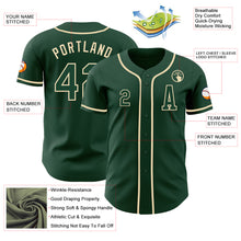 Laden Sie das Bild in den Galerie-Viewer, Custom Green Cream Authentic Baseball Jersey