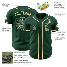 Laden Sie das Bild in den Galerie-Viewer, Custom Green Cream Authentic Baseball Jersey