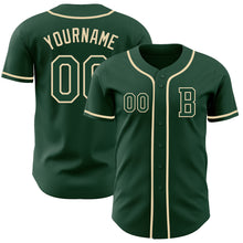 Laden Sie das Bild in den Galerie-Viewer, Custom Green Cream Authentic Baseball Jersey