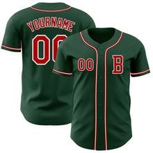 Laden Sie das Bild in den Galerie-Viewer, Custom Green Red-White Authentic Baseball Jersey
