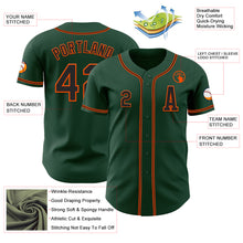 Load image into Gallery viewer, Custom Green Black-Orange Authentic Baseball Jersey