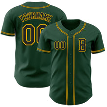 Загрузить изображение в средство просмотра галереи, Custom Green Black-Gold Authentic Baseball Jersey