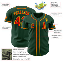 Загрузить изображение в средство просмотра галереи, Custom Green Red-Gold Authentic Baseball Jersey