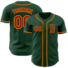 Загрузить изображение в средство просмотра галереи, Custom Green Red-Gold Authentic Baseball Jersey