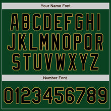 Загрузить изображение в средство просмотра галереи, Custom Green Black-Old Gold Authentic Baseball Jersey