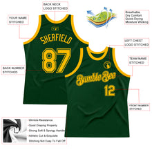 Загрузить изображение в средство просмотра галереи, Custom Green Gold Authentic Throwback Basketball Jersey