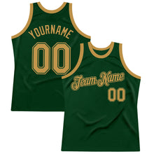 Загрузить изображение в средство просмотра галереи, Custom Green Old Gold Authentic Throwback Basketball Jersey
