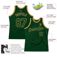 Загрузить изображение в средство просмотра галереи, Custom Green Old Gold Authentic Throwback Basketball Jersey