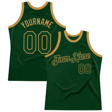 Загрузить изображение в средство просмотра галереи, Custom Green Old Gold Authentic Throwback Basketball Jersey