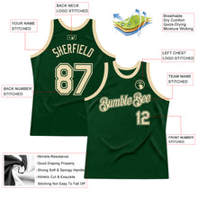 Загрузить изображение в средство просмотра галереи, Custom Green Cream Authentic Throwback Basketball Jersey