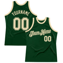 Загрузить изображение в средство просмотра галереи, Custom Green Cream Authentic Throwback Basketball Jersey