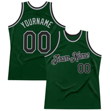 Загрузить изображение в средство просмотра галереи, Custom Green Black-Gray Authentic Throwback Basketball Jersey