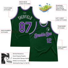 Загрузить изображение в средство просмотра галереи, Custom Green Purple-Gray Authentic Throwback Basketball Jersey