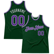Загрузить изображение в средство просмотра галереи, Custom Green Purple-Gray Authentic Throwback Basketball Jersey