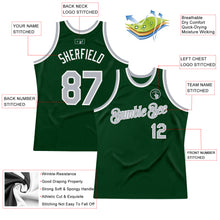 Загрузить изображение в средство просмотра галереи, Custom Green Gray-White Authentic Throwback Basketball Jersey