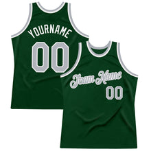 Загрузить изображение в средство просмотра галереи, Custom Green Gray-White Authentic Throwback Basketball Jersey