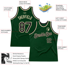 Загрузить изображение в средство просмотра галереи, Custom Green Black-Cream Authentic Throwback Basketball Jersey