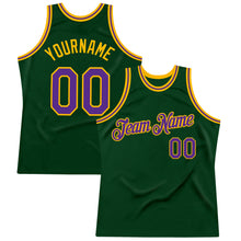 Загрузить изображение в средство просмотра галереи, Custom Green Purple-Gold Authentic Throwback Basketball Jersey