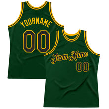 Загрузить изображение в средство просмотра галереи, Custom Green Black-Gold Authentic Throwback Basketball Jersey