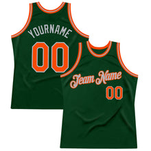Загрузить изображение в средство просмотра галереи, Custom Green Orange-Gray Authentic Throwback Basketball Jersey
