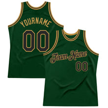 Загрузить изображение в средство просмотра галереи, Custom Green Black-Old Gold Authentic Throwback Basketball Jersey