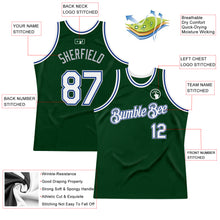 Загрузить изображение в средство просмотра галереи, Custom Green White Royal-Gray Authentic Throwback Basketball Jersey