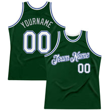 Загрузить изображение в средство просмотра галереи, Custom Green White Royal-Gray Authentic Throwback Basketball Jersey
