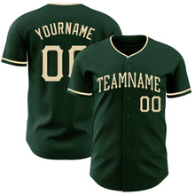 Load image into Gallery viewer, Custom Green Cream Authentic Baseball Jersey