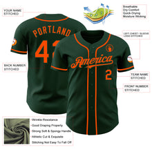 Load image into Gallery viewer, Custom Green Orange Authentic Baseball Jersey