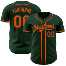 Load image into Gallery viewer, Custom Green Orange Authentic Baseball Jersey