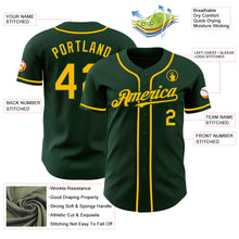 Load image into Gallery viewer, Custom Green Gold Authentic Baseball Jersey