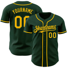 Load image into Gallery viewer, Custom Green Gold Authentic Baseball Jersey