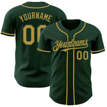 Load image into Gallery viewer, Custom Green Old Gold Authentic Baseball Jersey