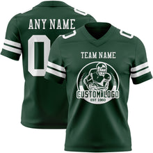 Load image into Gallery viewer, Custom Green White Authentic Football Jersey