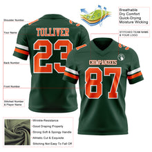 Load image into Gallery viewer, Custom Green Orange-White Authentic Football Jersey
