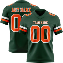 Load image into Gallery viewer, Custom Green Orange-White Authentic Football Jersey