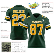 Load image into Gallery viewer, Custom Green Gold-White Authentic Football Jersey