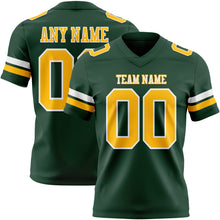 Load image into Gallery viewer, Custom Green Gold-White Authentic Football Jersey
