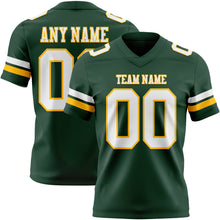 Load image into Gallery viewer, Custom Green White-Gold Authentic Football Jersey