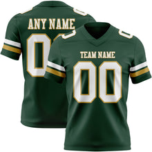 Load image into Gallery viewer, Custom Green White-Old Gold Authentic Football Jersey
