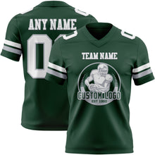 Load image into Gallery viewer, Custom Green White-Gray Authentic Football Jersey