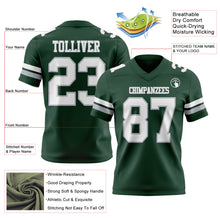 Load image into Gallery viewer, Custom Green White-Gray Authentic Football Jersey