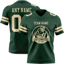 Load image into Gallery viewer, Custom Green Cream Authentic Football Jersey